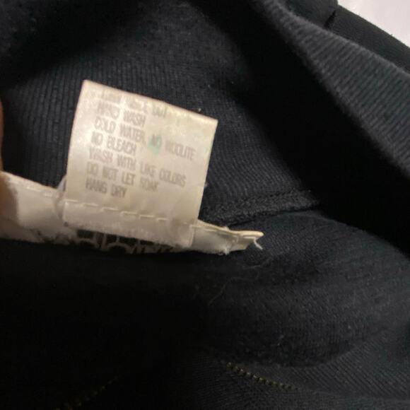 Adolfo Sport Sweat Shirt Black Faux Suede Zip V Neck Size L - Picture 6 of 6